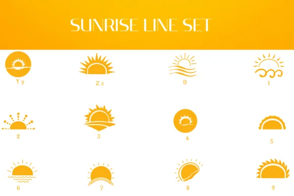 Sunrise Line Set by Heartcraft Atelier — Dingbats Font — thumbnail 4