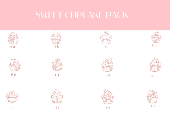Sweet Cupcake Pack by Heartcraft Atelier — Dingbats Font — thumbnail 2