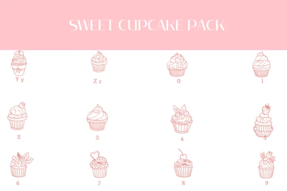 Sweet Cupcake Pack by Heartcraft Atelier — Dingbats Font — thumbnail 4
