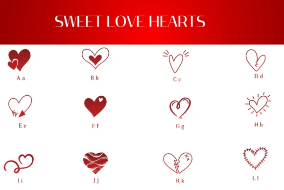 Sweet Love Hearts by Heartcraft Atelier — Dingbats Font — thumbnail 2