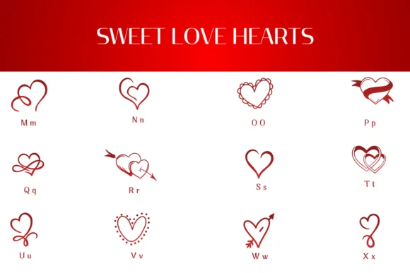 Sweet Love Hearts by Heartcraft Atelier — Dingbats Font — thumbnail 3