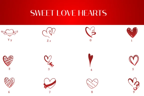 Sweet Love Hearts by Heartcraft Atelier — Dingbats Font — thumbnail 4