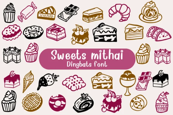 Sweets Mithai by Nongyao — Dingbats Font