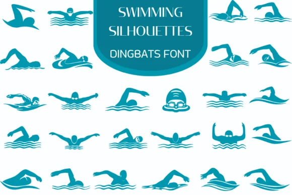 Swimming Silhouettes by Heartcraft Atelier — Dingbats Font