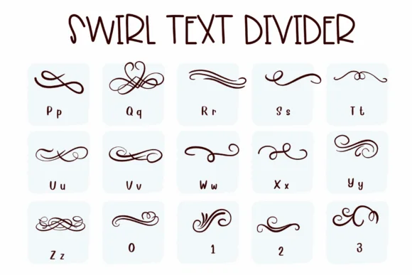 Swirl Text Divider by Sirinart — Dingbats Font — thumbnail 3