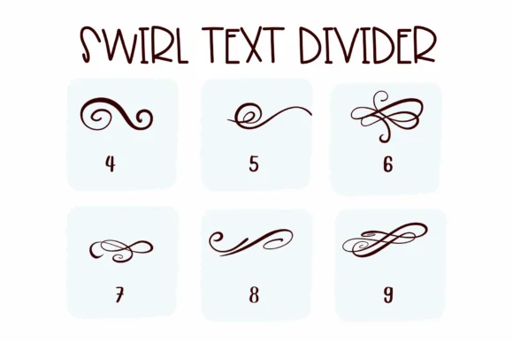 Swirl Text Divider by Sirinart — Dingbats Font — thumbnail 4