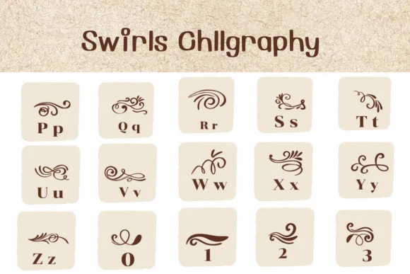 Swirls Chllgraphy by Ketsarin — Dingbats Font — thumbnail 3