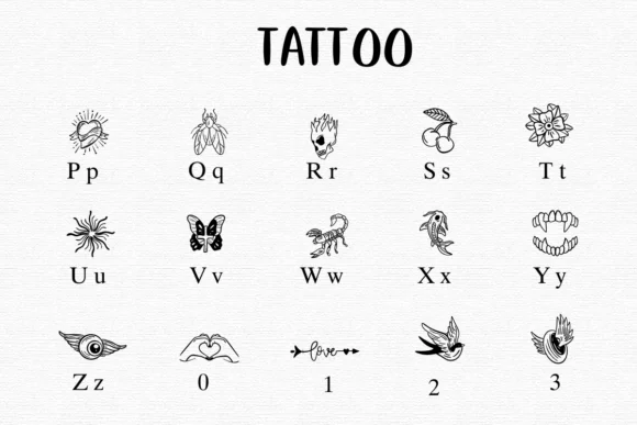 Tattoo by Nongyao — Dingbats Font — thumbnail 3