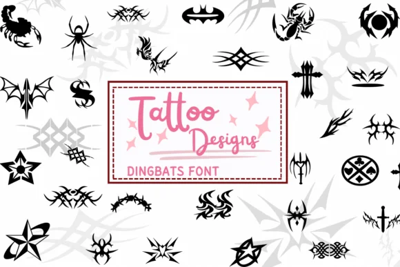 Tattoo Designs by PraewDesigns — Dingbats Font