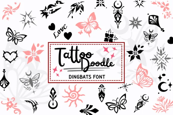Tattoo Doodle by PraewDesigns — Dingbats Font