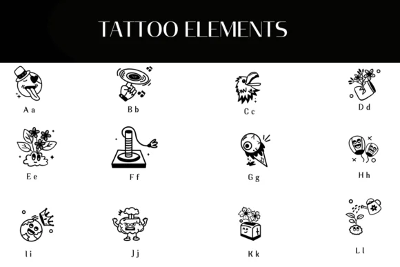 Tattoo Elements by Heartcraft Atelier — Dingbats Font — thumbnail 2