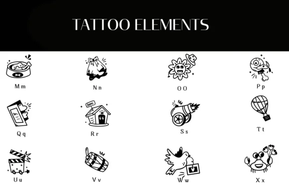 Tattoo Elements by Heartcraft Atelier — Dingbats Font — thumbnail 3