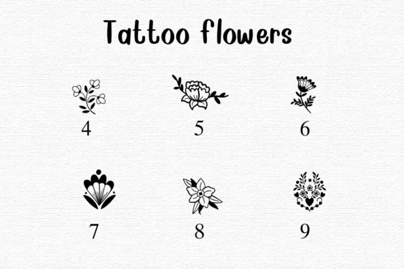 Tattoo Flowers by Nongyao — Dingbats Font — thumbnail 4