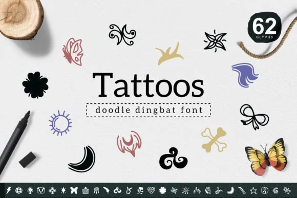 Tattoos by YandiDesigns β Dingbats Font