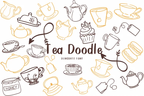 Tea Doodle by CHANOK — Dingbats Font