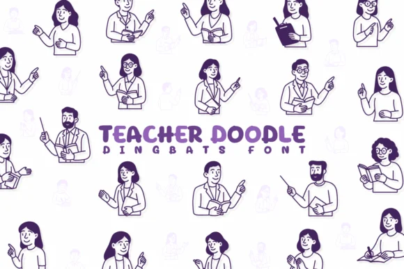 Teacher Doodle by Chonada — Dingbats Font