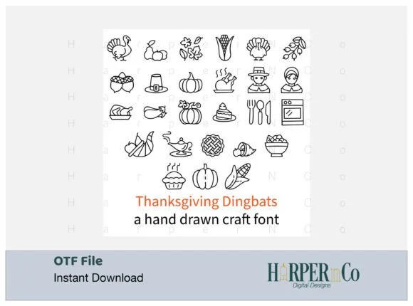 Thanksgiving by HarperNCo — Dingbats Font