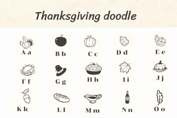 Thanksgiving Doodle by Ketsarin — Dingbats Font — thumbnail 2