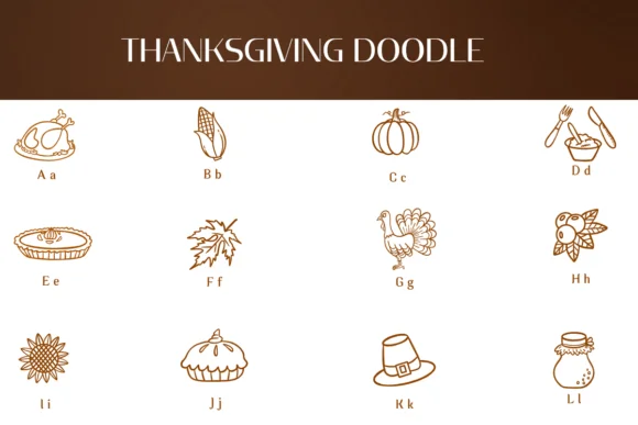 Thanksgiving Doodle by Heartcraft Atelier — Dingbats Font — thumbnail 2