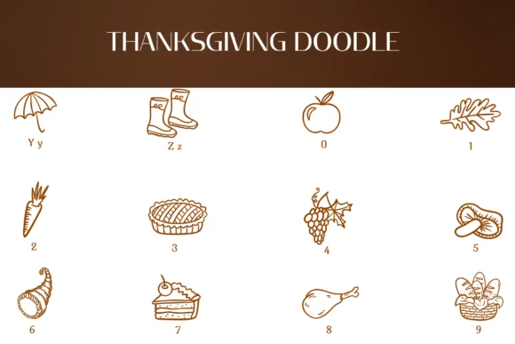 Thanksgiving Doodle by Heartcraft Atelier — Dingbats Font — thumbnail 4