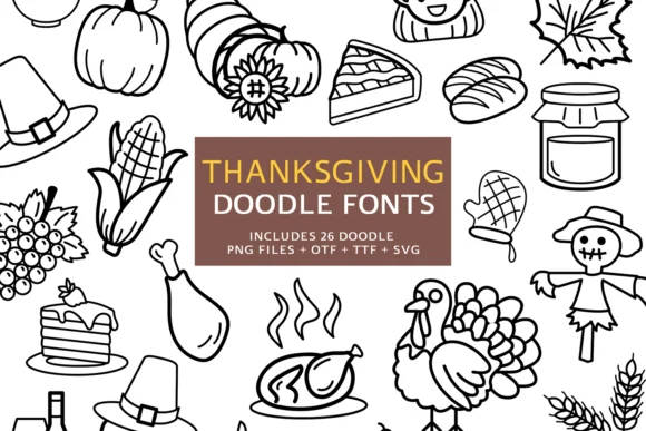 Thanksgiving Doodle by digitalplannerland — Dingbats Font