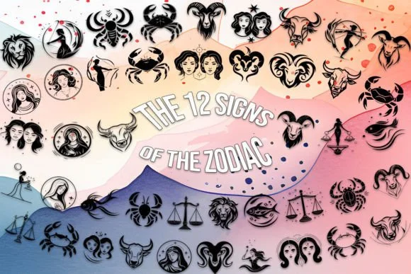 The 12 Signs of the Zodiac by MOMAT THIRTYONE — Dingbats Font