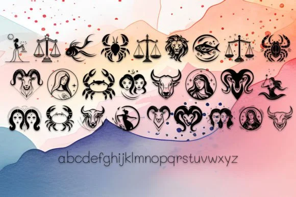 The 12 Signs of the Zodiac by MOMAT THIRTYONE — Dingbats Font — thumbnail 3