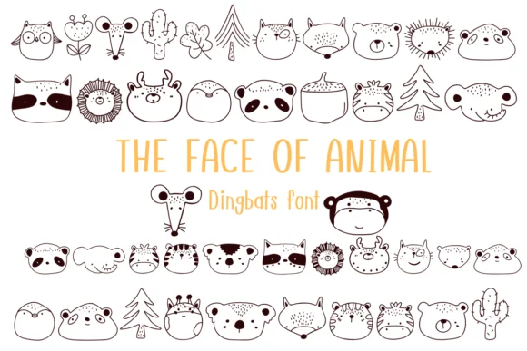 The Face of Animal by Nongyao — Dingbats Font