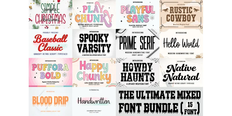 The Ultimate Mixed Font Bundle Font by Craft Artist — Display Font