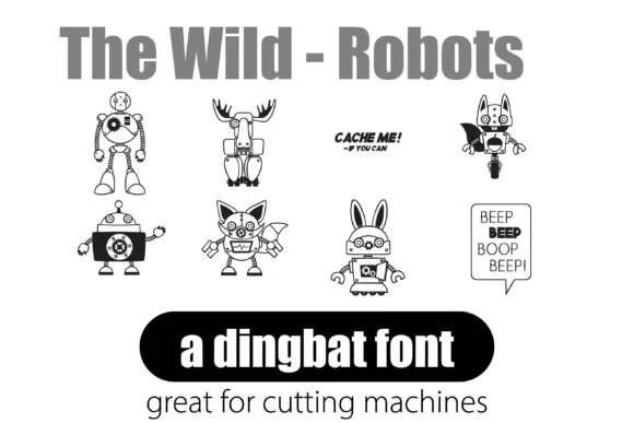 The Wild Robots by Illustration Ink — Dingbats Font