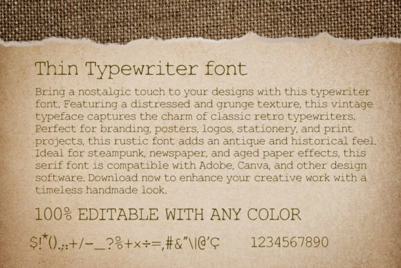 Thin Typewriter by OWPictures — Slab Serif Font — thumbnail 2