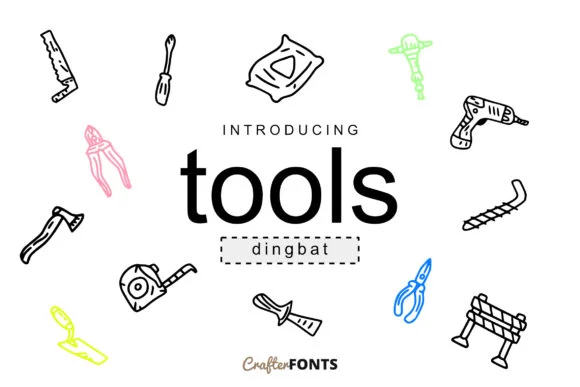 Tools Doodle by CrafterFonts — Dingbats Font