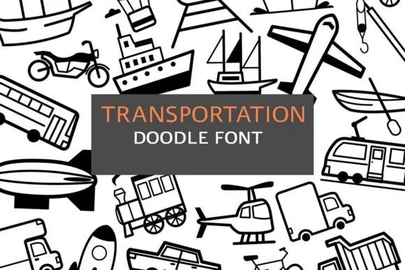 Transportation Doodle by digitalplannerland — Dingbats Font
