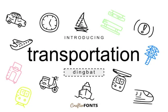 Transportation Doodle by CrafterFonts — Dingbats Font
