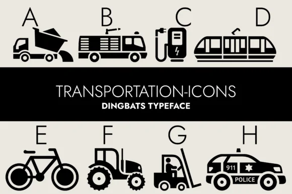Transportation Icons Dingbats by Minimalistartstudio — Dingbats Font