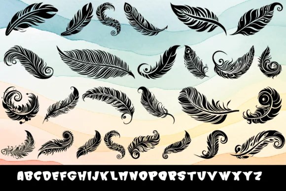 Tribal Feather by MOMAT THIRTYONE — Dingbats Font — thumbnail 2