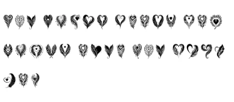 Tribal Feather Heart by MOMAT THIRTYONE — Dingbats Font — thumbnail 6