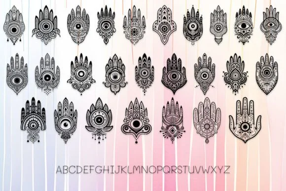 Tribal Hamsa Hands by MOMAT THIRTYONE — Dingbats Font — thumbnail 2