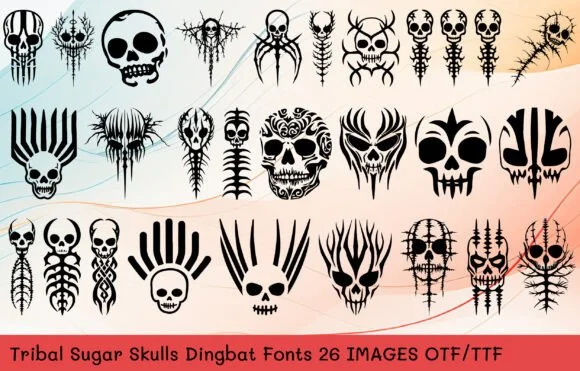 Tribal Sugar Skulls by MOMAT THIRTYONE β Dingbats Font