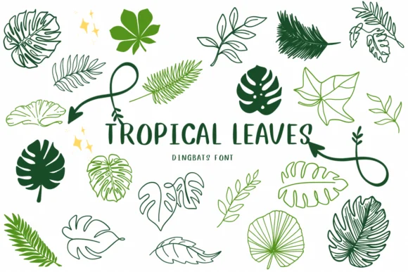 Tropical Leaves by CHANOK — Dingbats Font