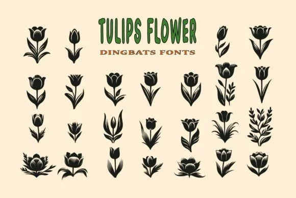 Tulips Flower by Eystore — Dingbats Font