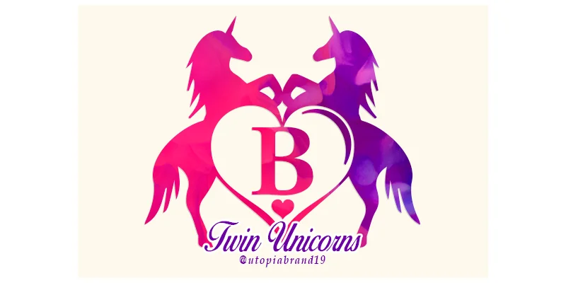 Twin Unicorns and Heart Monogram Font by utopiabrand19 by utopiabrand19 — Decorative Font