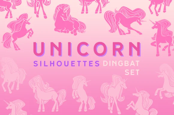 Unicorn Silhouettes Dingbat by Creative Fabrica Fonts — Dingbats Font
