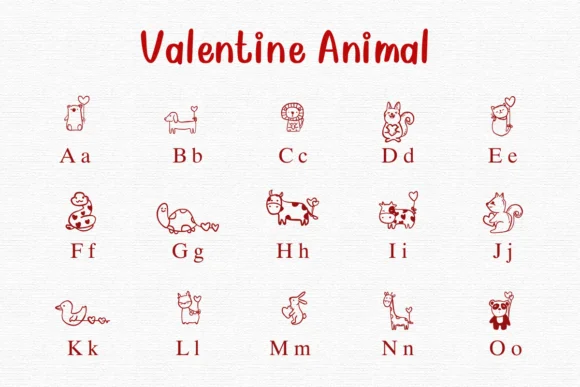Valentine Animal by Nongyao — Dingbats Font — thumbnail 2