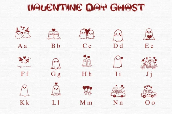 Valentine Day Ghost by Nongyao — Dingbats Font — thumbnail 2