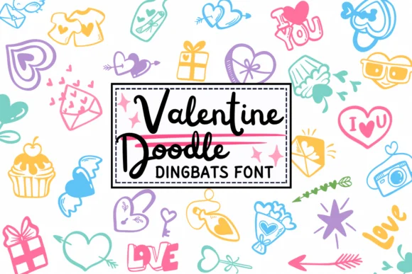 Valentine Doodle by PraewDesigns — Dingbats Font