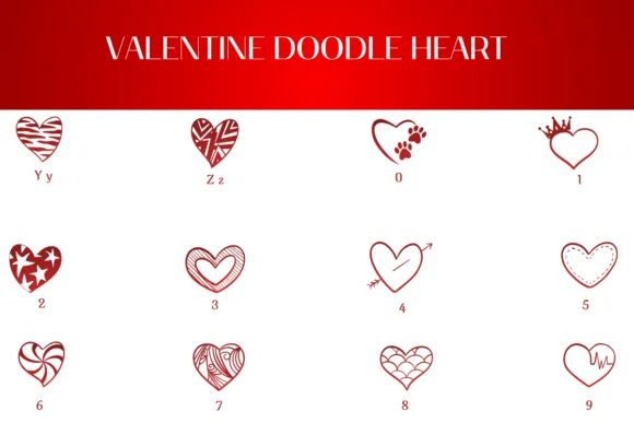 Valentine Doodle Heart by Heartcraft Atelier — Dingbats Font — thumbnail 4