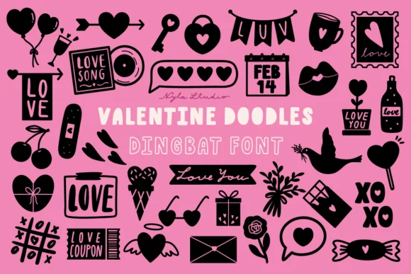 Valentine Doodles by Nyla.studio — Dingbats Font