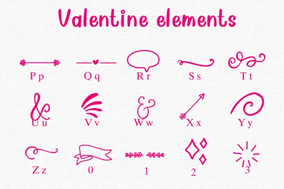 Valentine Elements by Nongyao — Dingbats Font — thumbnail 3