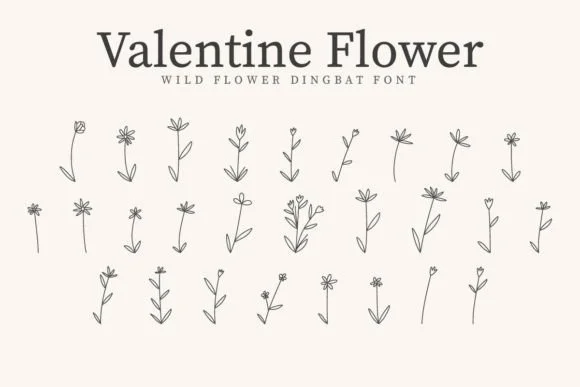 Valentine Flower by CraftedType Studio — Dingbats Font